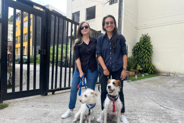 Polo y Pistacho junto con sus adoptantes Daniela y Carolina