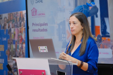 La subdirectora del DANE, Andrea Ramírez Pisco, presentó este viernes el reporte de desempleo en Colombia.