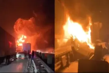 En imágenes de la zona publicadas por los medios japoneses se ven decenas de coches destrozados, muchos quemados, en medio de la carretera