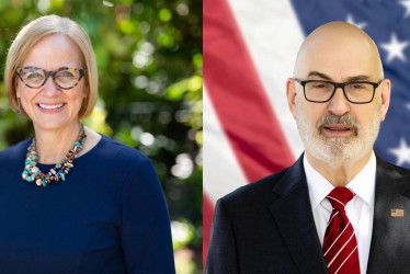 Combo de fotografías cedidas por las campañas electorales de los candidatos a la Alcaldía de Miami, la demócrata Eileen Higgins (i) y el republicano Emilio González. Higgins, la ganadora, es una política demócrata que obtuvo el mayor porcentaje de votos en la primera vuelta en noviembre.