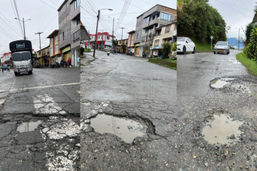 Así está la avenida El Libertador cerca de la entrada a la unidad deportiva La Pradera. Los huecos se llenan de agua y dificultan el tráfico vehicular.