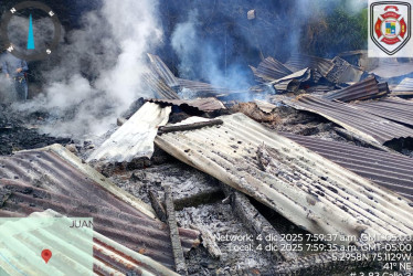 El incendio reportado por Bomberos.