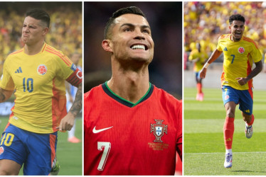 James Rodríguez, Cristiano Ronaldo, Luis Díaz.