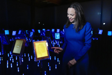 La ganadora del Premio Nobel de la Paz, María Corina Machado, asiste a la inauguración de la exposición oficial del Premio Nobel de la Paz en el Centro Nobel de la Paz en Oslo, Noruega, el 11 de diciembre de 2025.