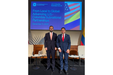 Carlos Fernando Galán, alcalde de Bogotá con Jorge Eduardo Rojas, alcalde de Manizales. 