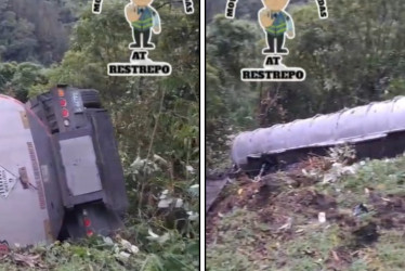 En la mañana de este jueves (18 de diciembre) se reporta un accidente de tránsito en la vía Manizales-Bogotá, donde un camión cisterna se salió de la ruta.