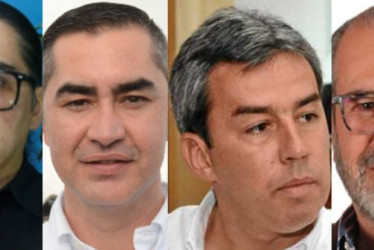 Juan Sebastián Gómez González, coalición Ahora Colombia (Nuevo Liberalismo, Mira y Dignidad & Compromiso); Wílder Íberson Escobar Ortiz, coalición Alianza Social Independiente, Alianza Verde, En Marcha, Partido Demócrata y Colombia Renaciente; Camilo Gaviria Gutiérrez, Partido Centro Democrático; Carlos Felipe Mejía Mejía, Movimiento Salvación Nacional. 