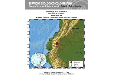 Temblor en Ecuador: un sismo de magnitud 5,1 se registró en el centro del país