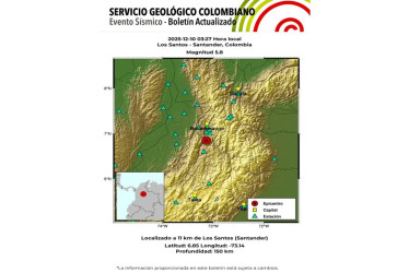 Temblor de magnitud 5.8 de sintió en Manizales y el Eje Cafetero