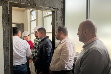 El comité de obra en el Hospital San José del municipio de Aguadas.