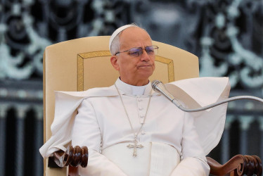 El papa León XIV, durante la audiencia de este 31 de diciembre en el Vaticano.