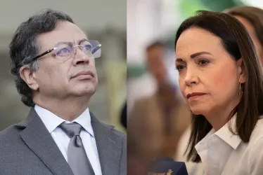 Gustavo Petro, presidente de Colombia, y María Corina Machado, líder opositora de Venezuela.
