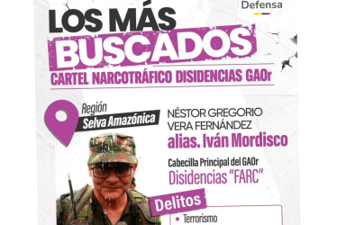 El Gobierno nacional intensifica operaciones contra Iván Mordisco y ofrece recompensa.