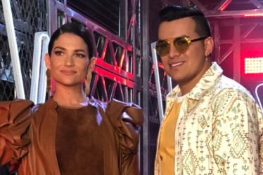 Natalia Jiménez junto con el caldense Yeison Jiménez. 