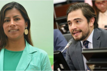 Érika Muñoz Villarreal y Santiago Osorio Marín, candidatos a la Cámara por Caldas de la coalición Pacto Histórico-Alianza Verde.