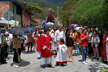 Oriente de Caldas: procesión de Semana Santa empezó con una bendición y cerró con eucaristía en este municipio