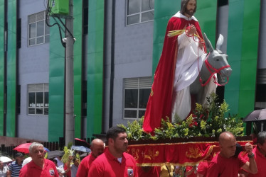 Fieles a la tradición católica, en Riosucio celebraron la Procesión del Triunfo