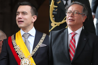 Daniel Noboa y Gustavo Petro, presidentes de Ecuador y Colombia.