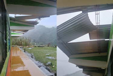 En la noche del viernes la escuela de la vereda Samaria perteneciente a la I.E. Pablo VI se destechó. L