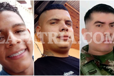 Luis Sebastián Restrepo Arango, Juan Sebastián Ceballos Ospina y Diego Giovanny Garzón Vera, tres presuntas víctimas de los capturados.