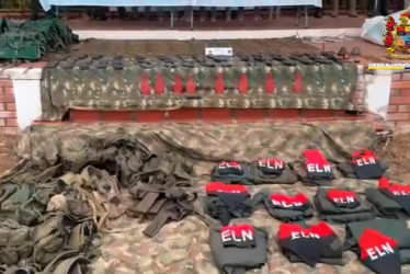 Material incautado por el Ejército Nacional al Eln.