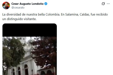 César Augusto Londoño cae con un hipopótamo Foto | Tomada de Twitter | LA PATRIA