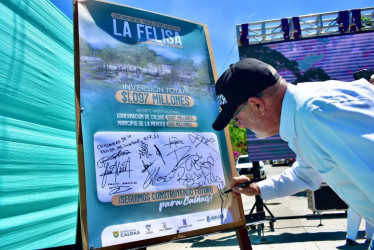 El Gobernador de Caldas, Henry Gutiérrez, oficializó el inicio de obras del nuevo parque en el centro poblado La Felisa y la pavimentación de 4 kilómetros de la vía entre Salamina y La Merced. 