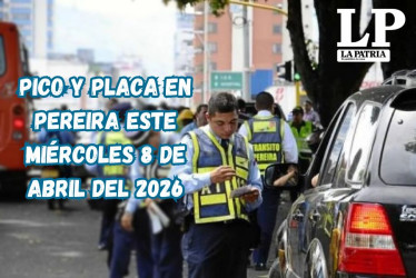 Pico y placa en Pereira (Risaralda) este miércoles, 8 de abril del 2026