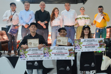 Foto I Freddy Arango I LA PATRIA  En la premiación del Concurso de Cafés de Alta Calidad, durante el Café Fest en Expoferias, resaltaron : "Cada uno de estos cafés cuenta una historia única, con notas que conquistan los sentidos y reflejan la riqueza de nuestros territorios. 