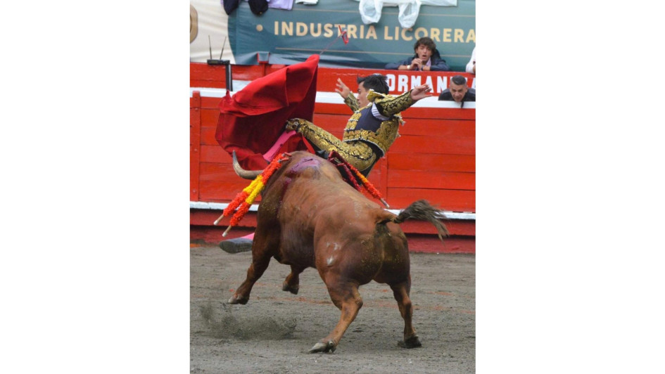 La cogida al torero colombiano Juan Hernández. 