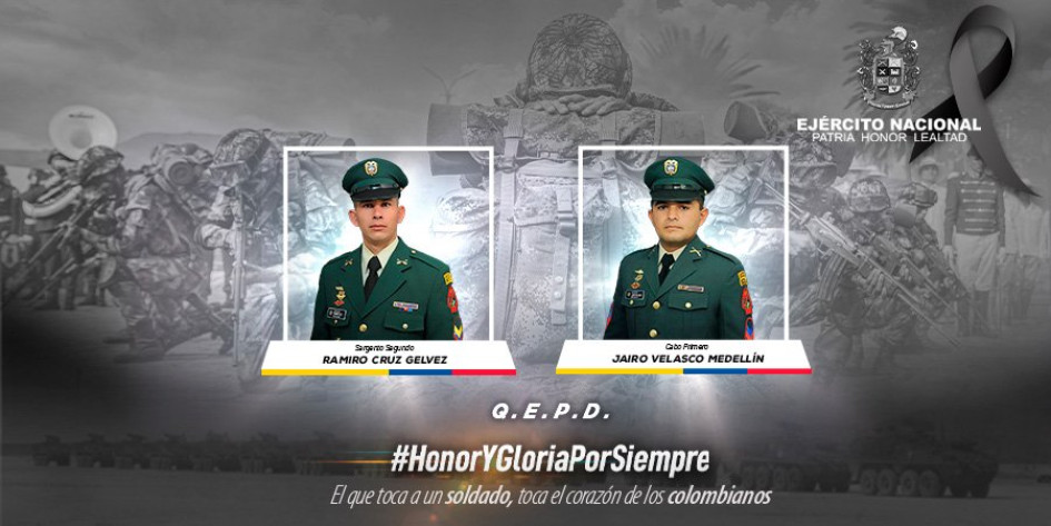 Mueren en combates dos militares y cuatro disidentes de las Farc en Arauca