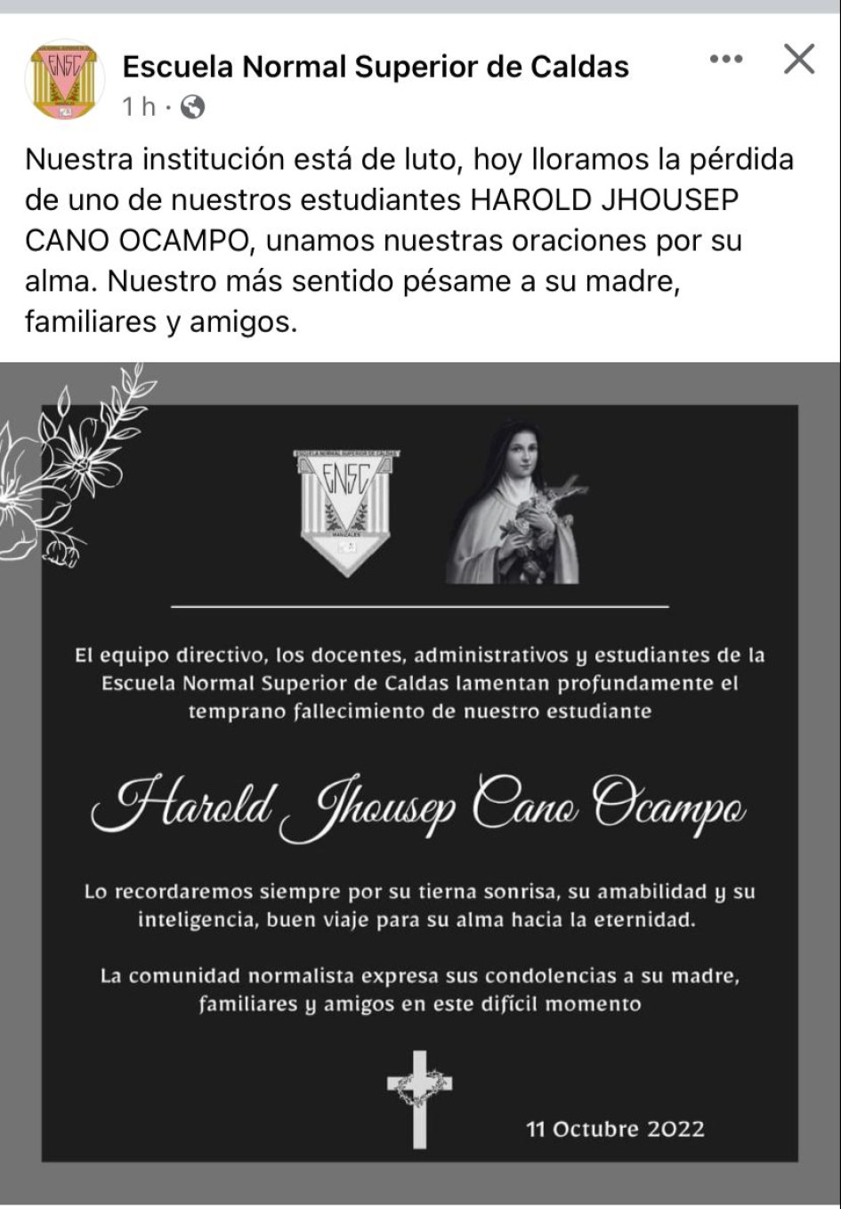 El colegio lamentó el hecho.