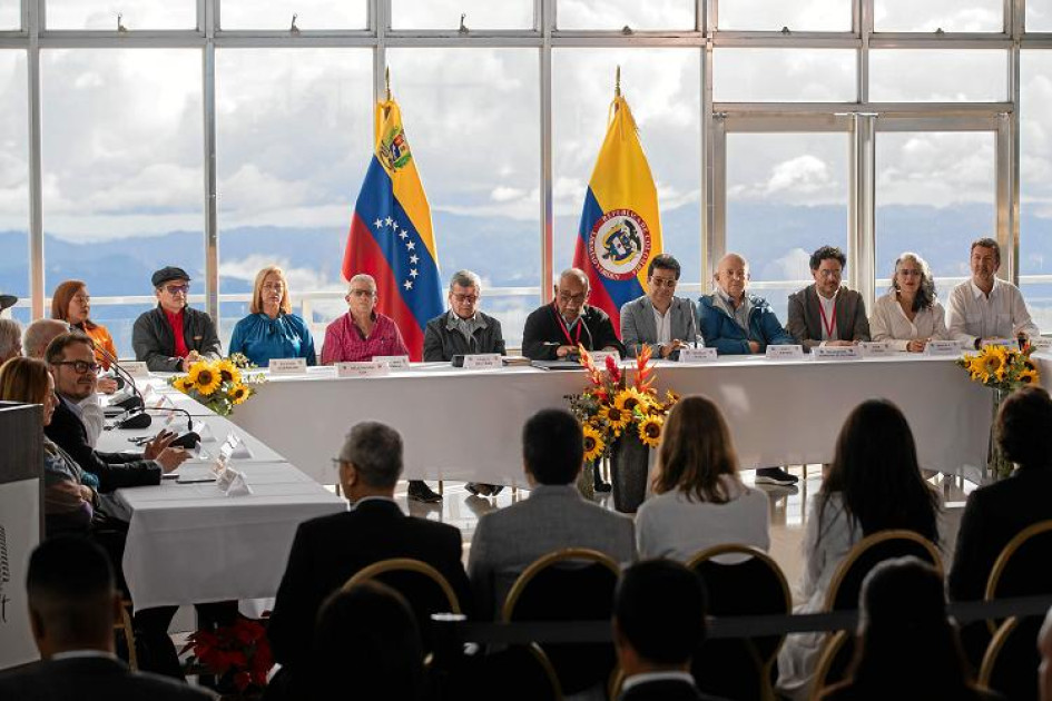 Fotografía del dialogo de Paz entre el gobierno de Colombia y el Eln el 21 de noviembre de 2022, en el hotel Humboldt ubicado en el parque nacional Waraira Repano (Avila), en Caracas (Venezuela).