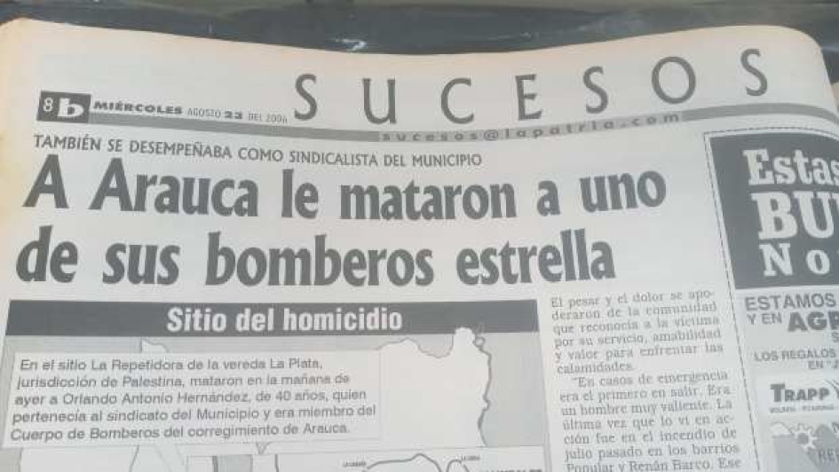 Así registró LA PATRIA el asesinato del bombero.