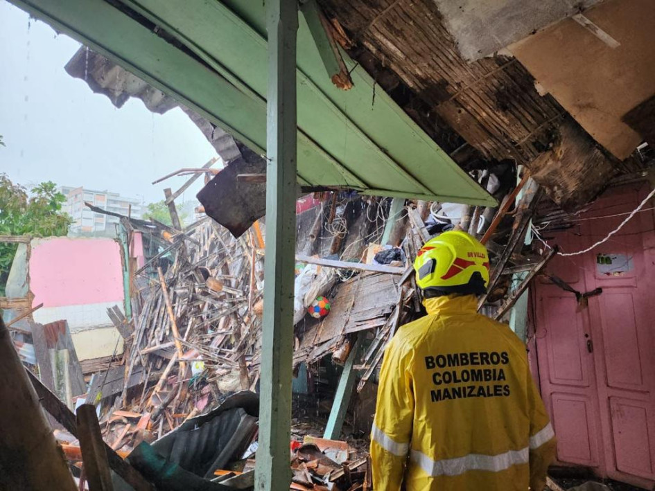 Casa con desplome parcial en Manizales