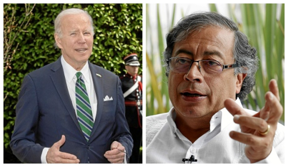 Los presidentes de Estados Unidos y Colombia, Joe Biden y Gustavo Petro.