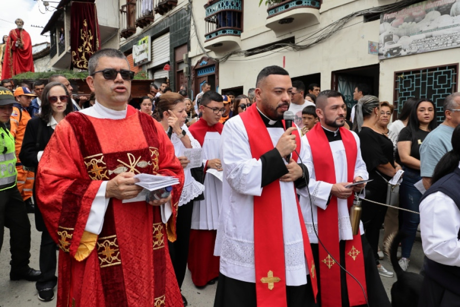 Viernes Santo en Salamina (Caldas), procesión del viacrucis. 