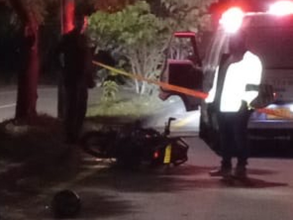 Accidente de tránsito este miércoles en La Dorada (Caldas) en el que falleció un motociclista. 