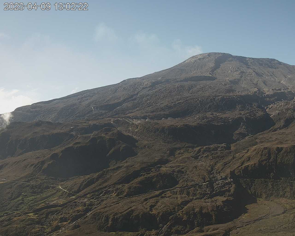 Así se observaba ayer el volcán Nevado del Ruiz desde el cerró Gualí. 