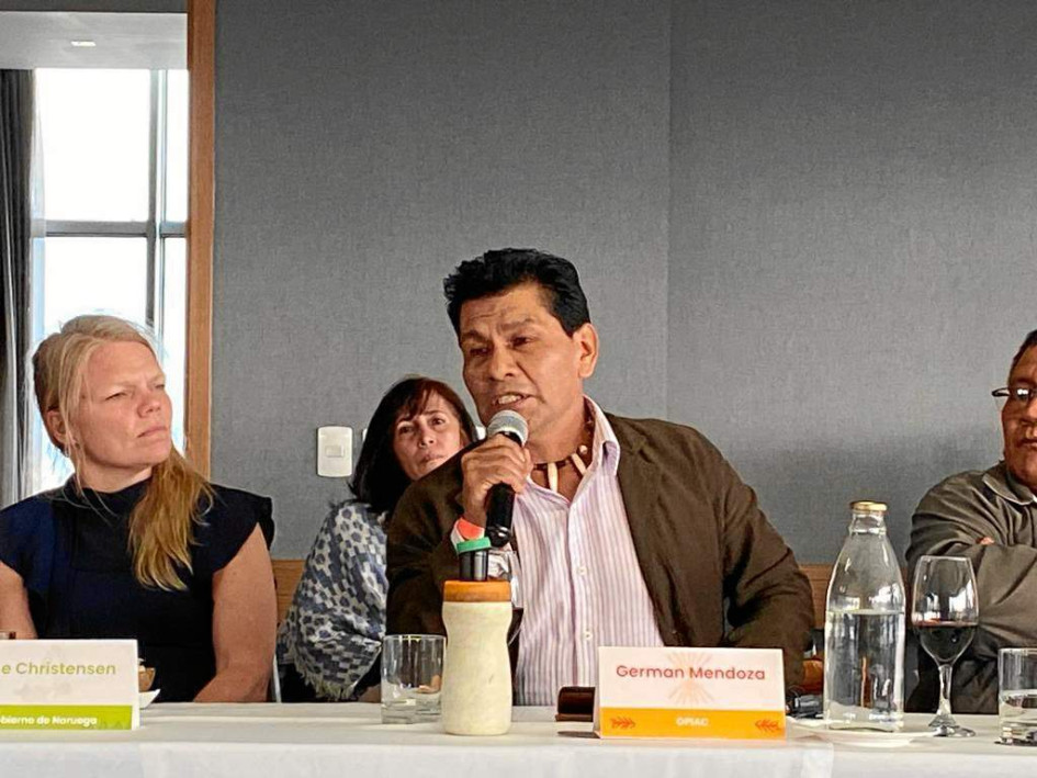 Foto | @OPIACCOLOMBIA | LA PATRIA Herman Mendoza, líder del pueblo Uitoto, uno de los siete desaparecidos.