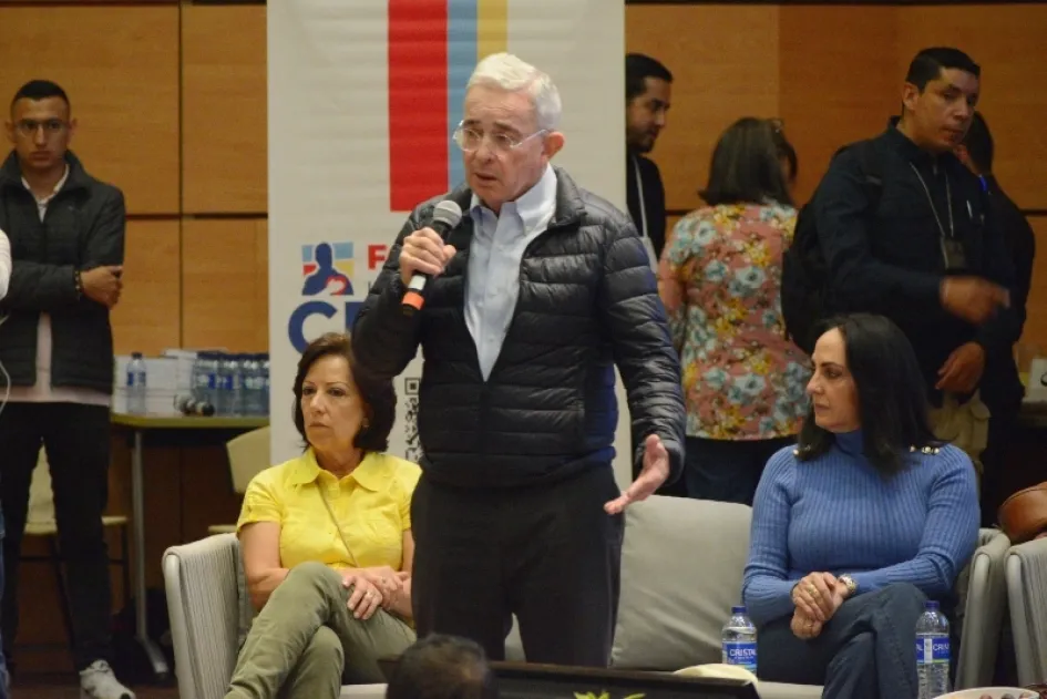 Álvaro Uribe Vélez, en el centro de convenciones Termales El Otoño, durante su reciente visita a Manizales. 