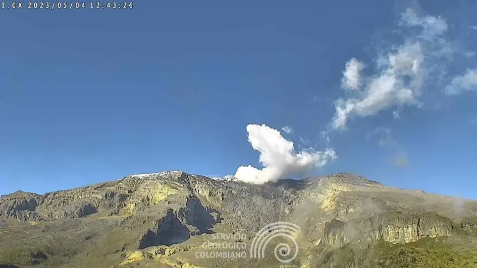 Volcán Nevado del Ruiz, 4 de mayo del 2023