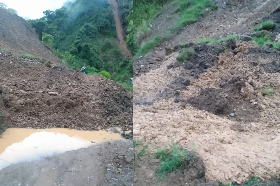 Derrumbe tapa vía vereda en Pácora