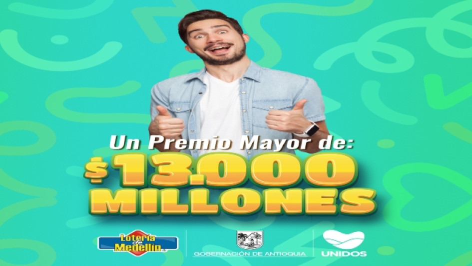Foto promocionando el sorteo 4683 de la Lotería de Medellín