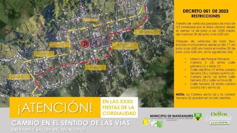 Tenga en cuenta las restricciones de movilidad en Manzanares por Fiestas de la Cordialidad