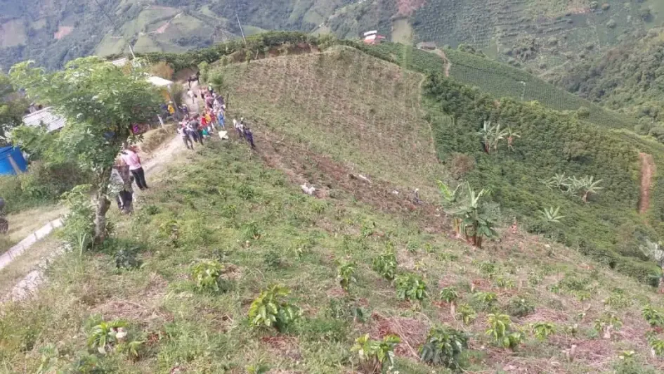 Sitio del accidente en la vereda Diamante. 