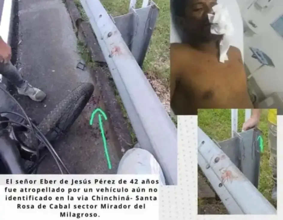 Vehículo atropelló a peatón y huyó en la vía Chinchiná-Santa Rosa de Cabal