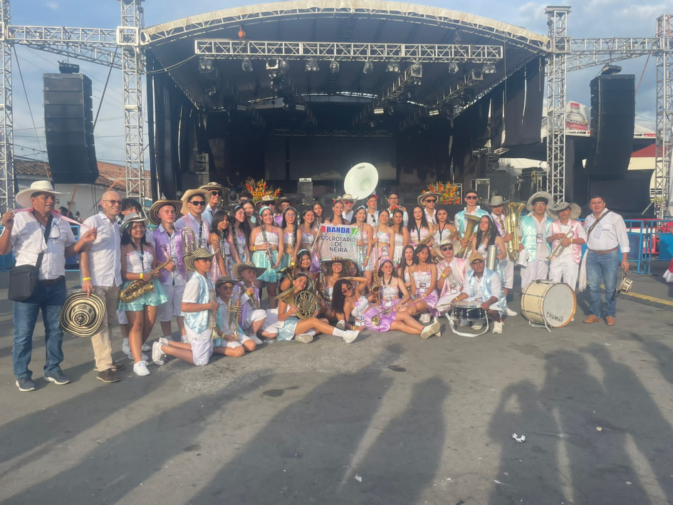 La Banda de la Institución Educativa Neira que obtuvo el tercer puesto en San Pedro (Valle del Cauca).
