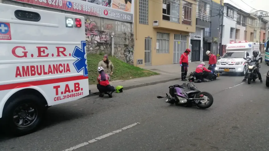 El sitio del choque entre las dos motos. 