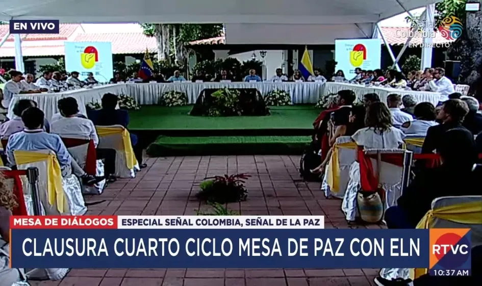 Cierre del cuarto ciclo de diálogos de paz entre el Gobierno nacional y el Eln.